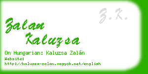 zalan kaluzsa business card