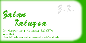 zalan kaluzsa business card